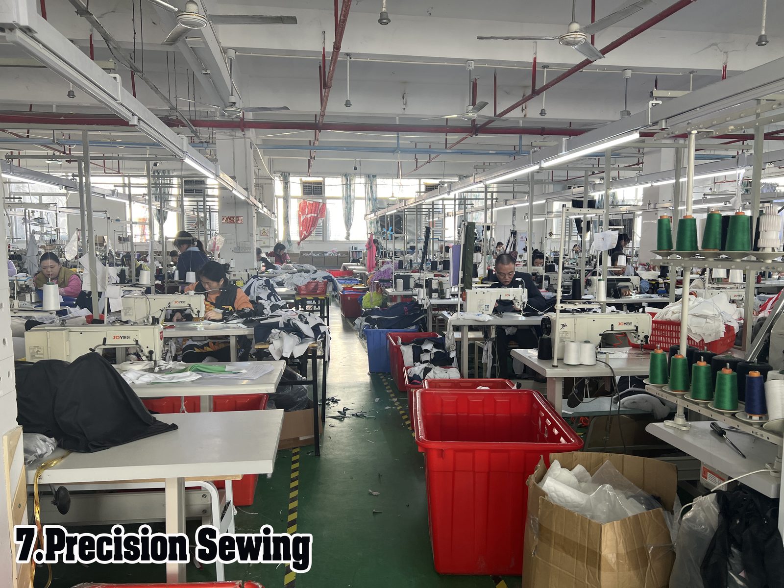 Step 7: Precision Sewing at RUIJUN factory