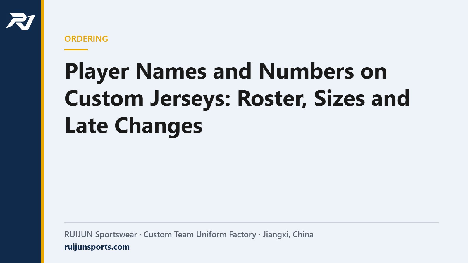 Player Names and Numbers on Custom Jerseys: How to Supply a Roster and Handle Changes – RUIJUN Sportswear